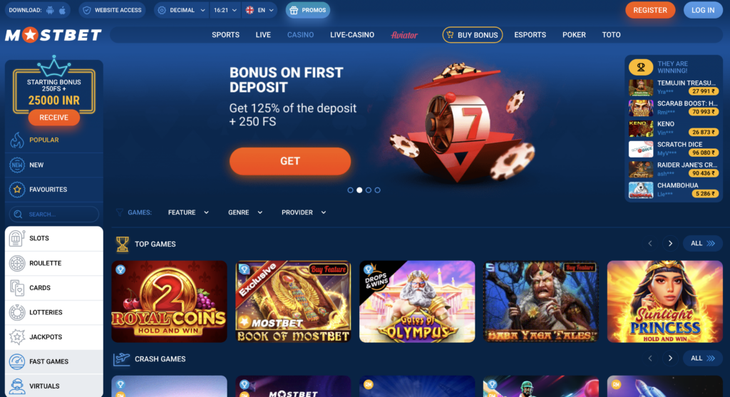 mostbet tether casino