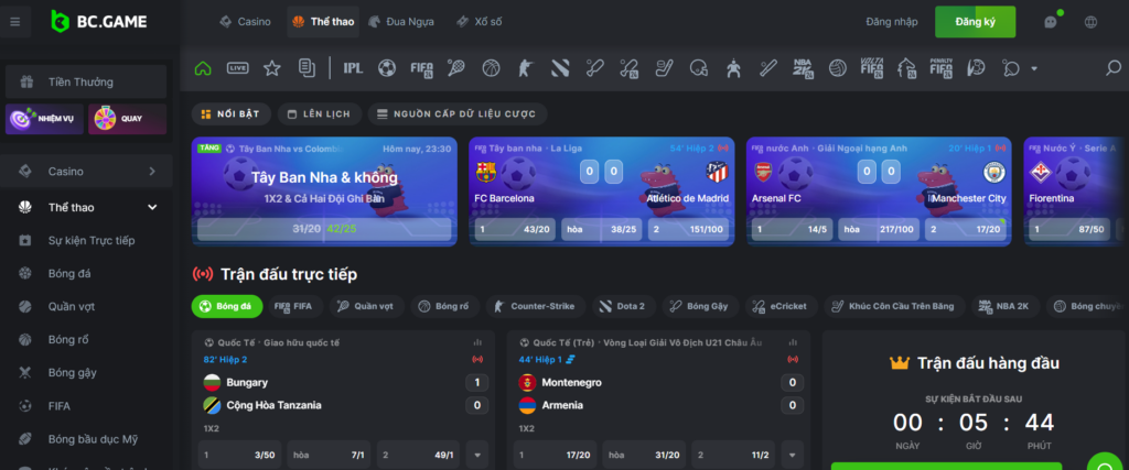 BC.Game trang web cá cược thể thao