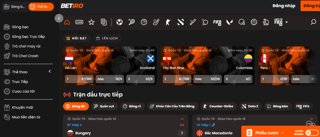 Betiro trang web cá cược thể thao