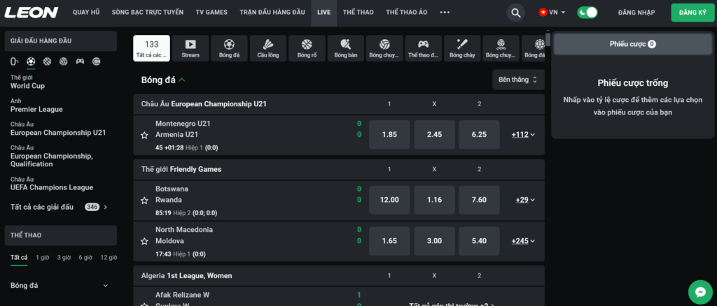 Leon trang web cá cược thể thao