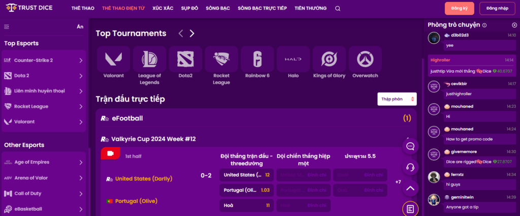 Trustdice trang web cá cược thể thao